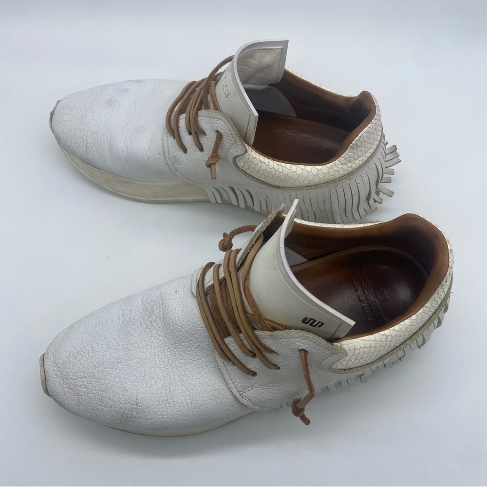 Esseutesse Leather Fringe Sneaker Sz 38 - Picture 5 of 10